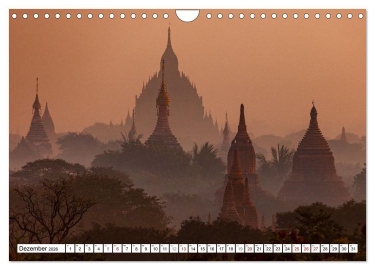 Produktbild: WUNDERVOLLES BAGAN (Wandkalender 2026 DIN A4 quer), CALVENDO Monatskalender
