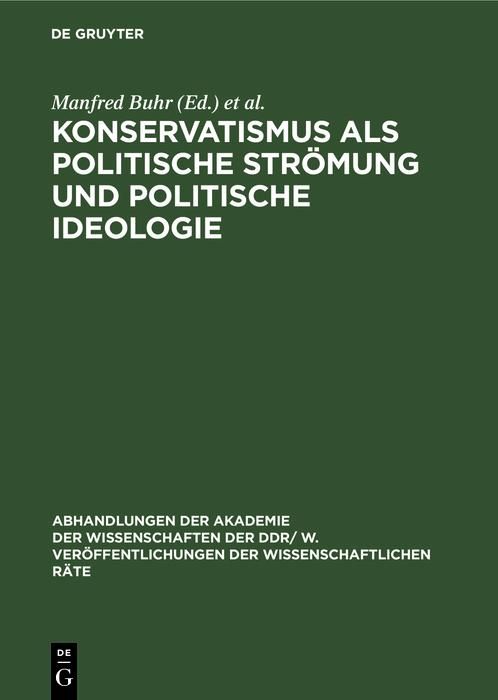 Produktbild: Konservatismus als politische Str&ouml;mung und politische Ideologie