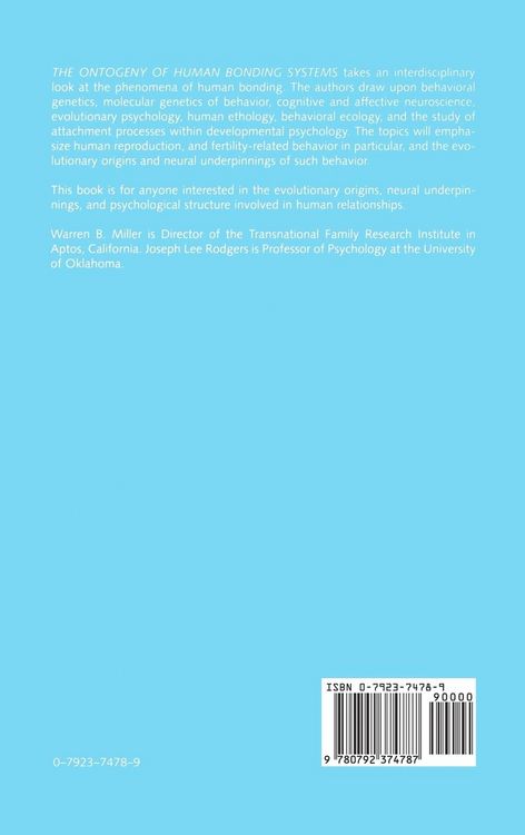 Produktbild: The Ontogeny of Human Bonding Systems