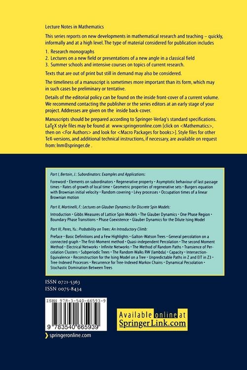 Produktbild: Lectures on Probability Theory and Statistics