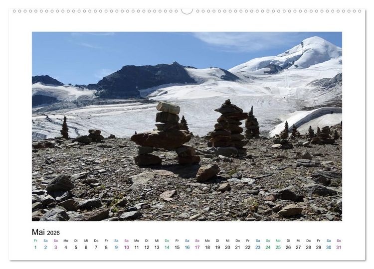 Produktbild: Perlen im Saastal Wallis Schweiz (Wandkalender 2026 DIN A2 quer), CALVENDO Monatskalender