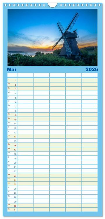 Produktbild: Familienplaner 2026 - Sonne und Meer - Meer geht immer mit 5 Spalten (Wandkalender, 21 x 45 cm) CALVENDO