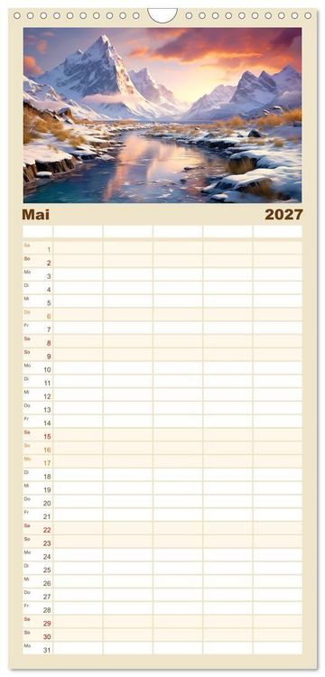 Produktbild: Familienplaner 2027 - Faszinierender Norden mit 5 Spalten (Wandkalender, 21 x 45 cm) CALVENDO