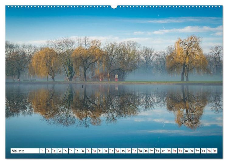 Produktbild: Halle-Saale - Meine Stadt im Spiegel (hochwertiger Premium Wandkalender 2026 DIN A2 quer), Kunstdruck in Hochglanz