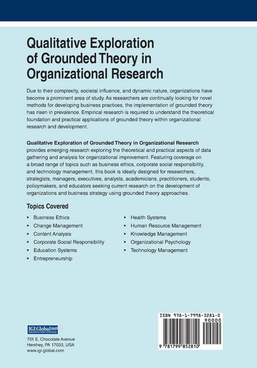Produktbild: Qualitative Exploration of Grounded Theory in Organizational Research