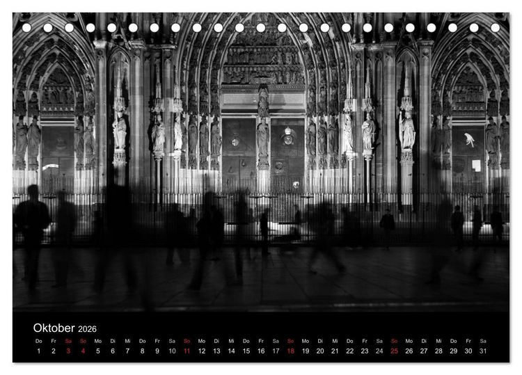 Produktbild: k&ouml;ln dunkelbunt II &ndash; Die Stadt leuchtet! (Tischkalender 2026 DIN A5 quer), CALVENDO Monatskalender