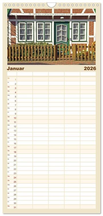 Produktbild: Familienplaner 2026 - Ostfriesland mit 5 Spalten (Wandkalender, 21 x 45 cm) CALVENDO