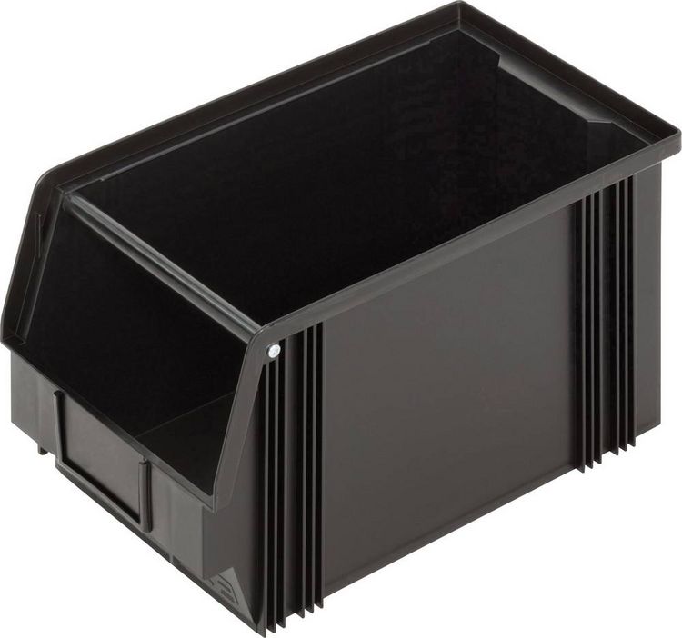 Produktbild: Alutec 1394003197 ESD Sichtlagerkasten CB3MC (B x H x T) 200 x 200 x 350mm Schwarz 1St.