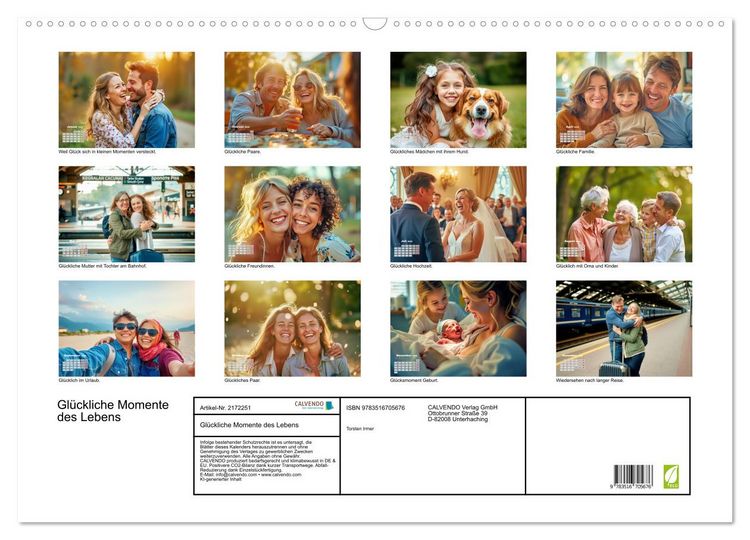 Produktbild: Gl&uuml;ckliche Momente des Lebens (Wandkalender 2026 DIN A2 quer), CALVENDO Monatskalender