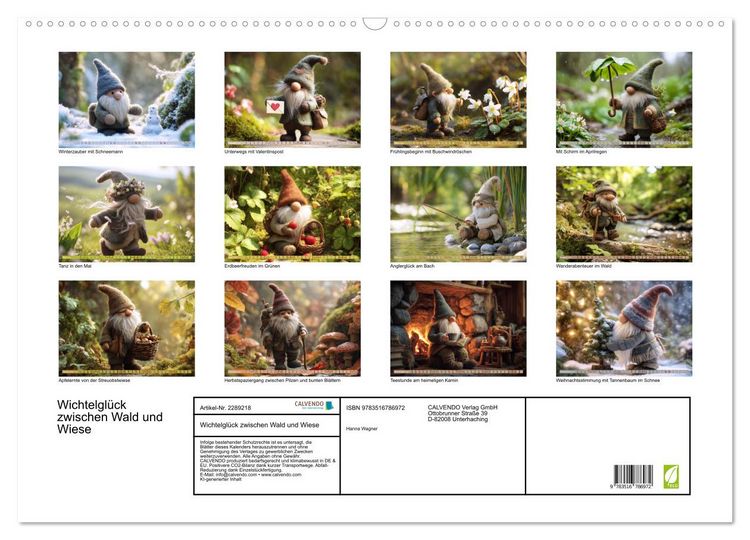 Produktbild: Wichtelgl&uuml;ck zwischen Wald und Wiese (Wandkalender 2027 DIN A2 quer), CALVENDO Monatskalender