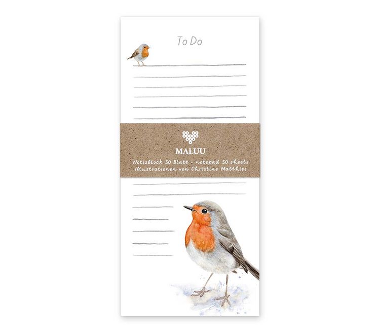 Produktbild: Notizblock Robin Redbreast