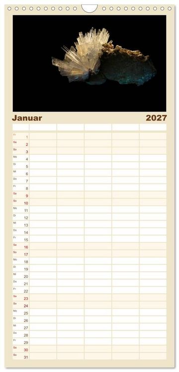 Produktbild: Familienplaner 2027 - MINERALIEN designed by nature mit 5 Spalten (Wandkalender, 21 x 45 cm) CALVENDO