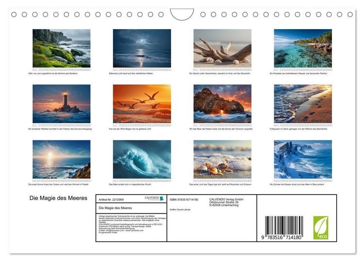 Produktbild: Die Magie des Meeres (Wandkalender 2026 DIN A4 quer), CALVENDO Monatskalender