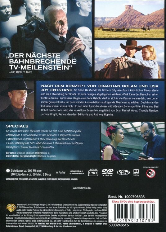 Produktbild: Westworld - Die komplette 1. Staffel [3 DVDs]