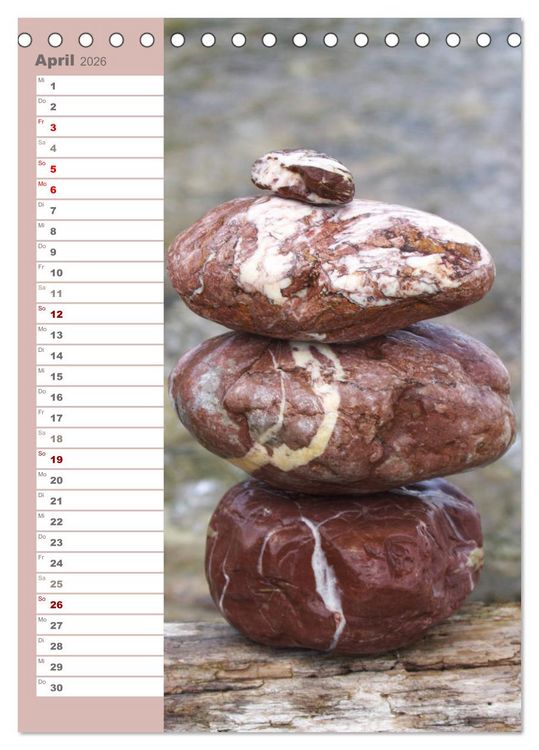 Produktbild: Steinmanderl - Der Steinm&auml;nnchen Geburtstagskalender (Tischkalender 2026 DIN A5 hoch), CALVENDO Monatskalender