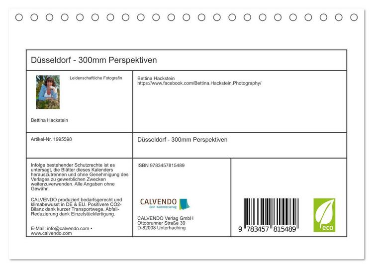 Produktbild: D&uuml;sseldorf - 300mm Perspektiven (Tischkalender 2026 DIN A5 quer), CALVENDO Monatskalender