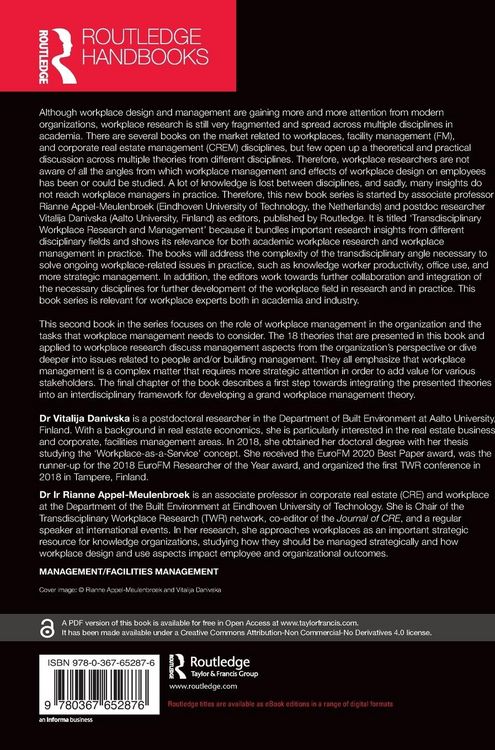 Produktbild: A Handbook of Management Theories and Models for Office Environments and Services