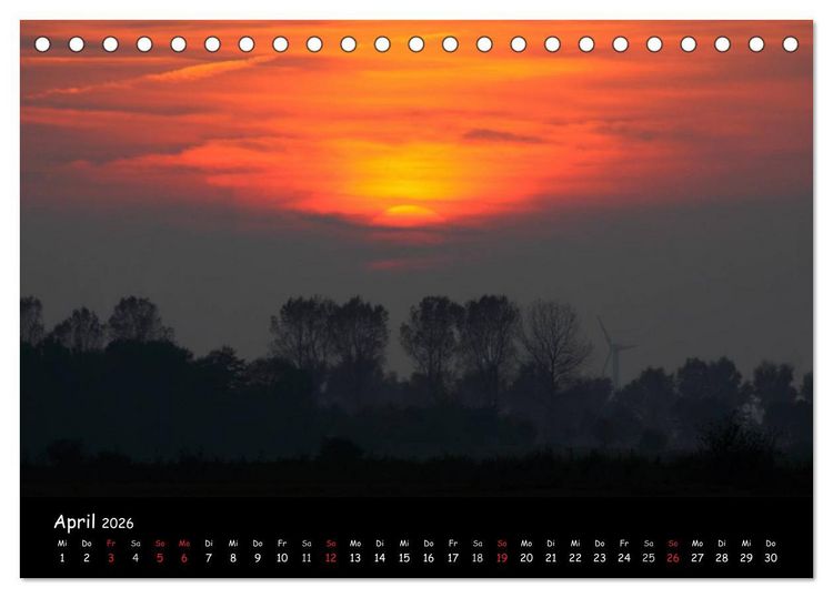 Produktbild: Ostfriesland - Land und Wetter (Tischkalender 2026 DIN A5 quer), CALVENDO Monatskalender