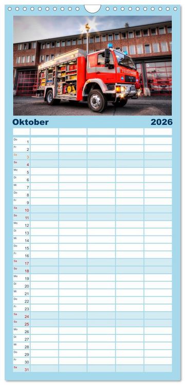 Produktbild: Familienplaner 2026 - Berufsfeuerwehr Braunschweig mit 5 Spalten (Wandkalender, 21 x 45 cm) CALVENDO