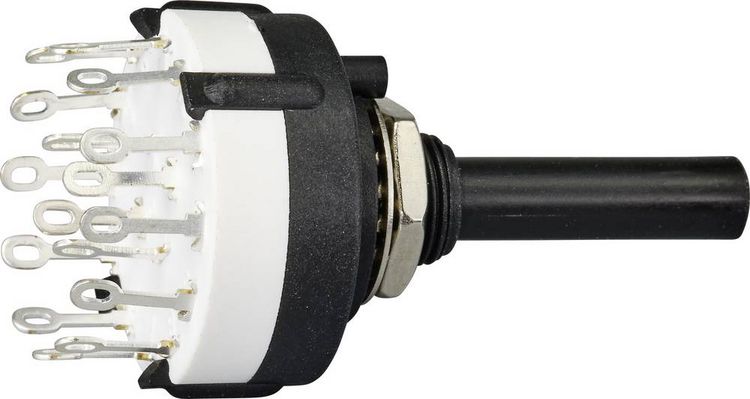 Produktbild: TRU COMPONENTS TC-9415604 SR26A4-4-3-R-29 Drehschalter 250V 150mA 12 x 30&deg; 1St.