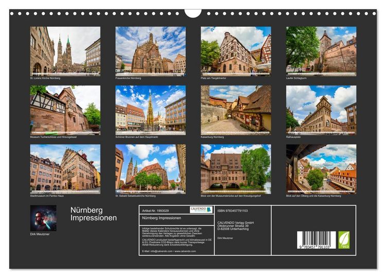 Produktbild: N&uuml;rnberg Impressionen (Wandkalender 2026 DIN A3 quer), CALVENDO Monatskalender
