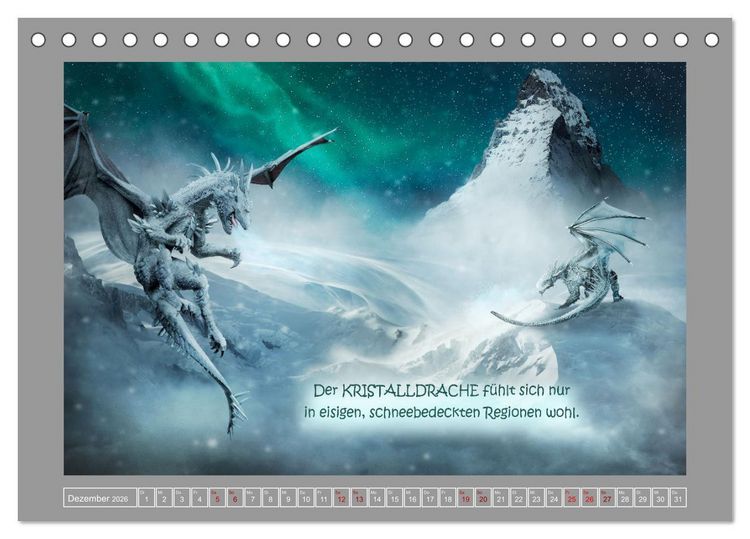 Produktbild: Wo die wilden Drachen wohnen (Tischkalender 2026 DIN A5 quer), CALVENDO Monatskalender