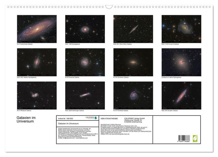 Produktbild: Galaxien im Universum (Wandkalender 2026 DIN A2 quer), CALVENDO Monatskalender