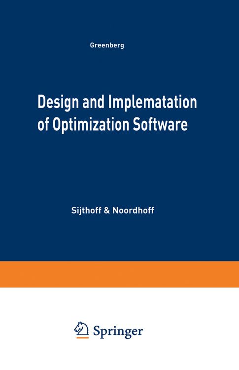 Produktbild: Design and Implementation of Optimization Software