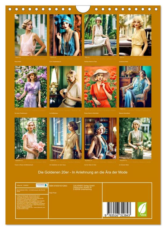 Produktbild: Die Goldenen 20er - In Anlehnung an die &Auml;ra der Mode (Wandkalender 2026 DIN A4 hoch), CALVENDO Monatskalender