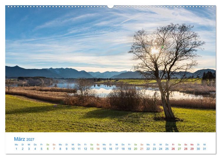 Produktbild: Im blauen Land am Alpenrand (Wandkalender 2027 DIN A2 quer), CALVENDO Monatskalender
