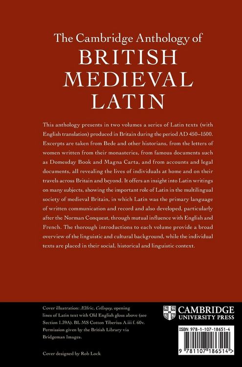 Produktbild: The Cambridge Anthology of British Medieval Latin