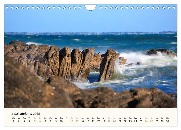 Produktbild: Rochers et mer (Calendrier mural 2026 DIN A4 vertical), CALVENDO calendrier mensuel