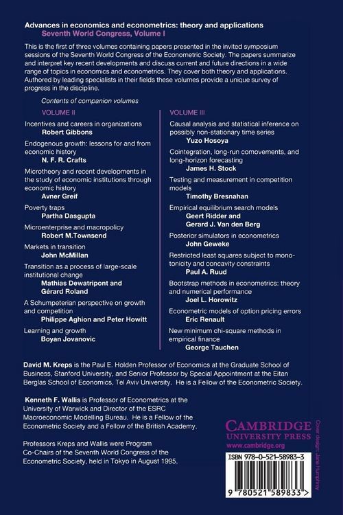 Produktbild: Advances in Economics and Econometrics