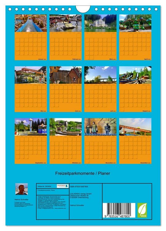 Produktbild: Freizeitparkmomente / Planer (Wandkalender 2026 DIN A4 hoch), CALVENDO Monatskalender