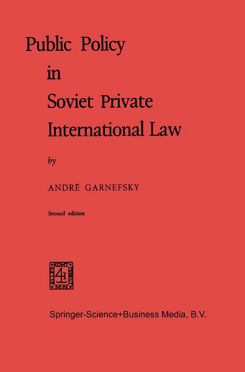 Produktbild: Public Policy in Soviet Private International Law