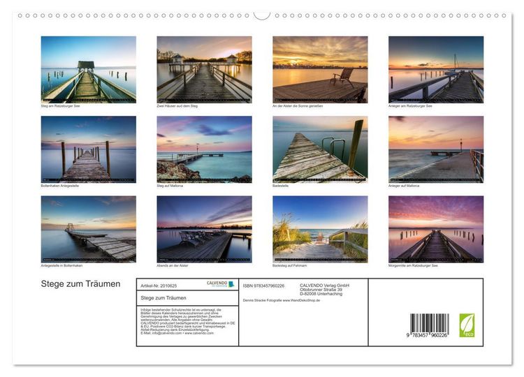 Produktbild: Stege zum Tr&auml;umen (hochwertiger Premium Wandkalender 2026 DIN A2 quer), Kunstdruck in Hochglanz