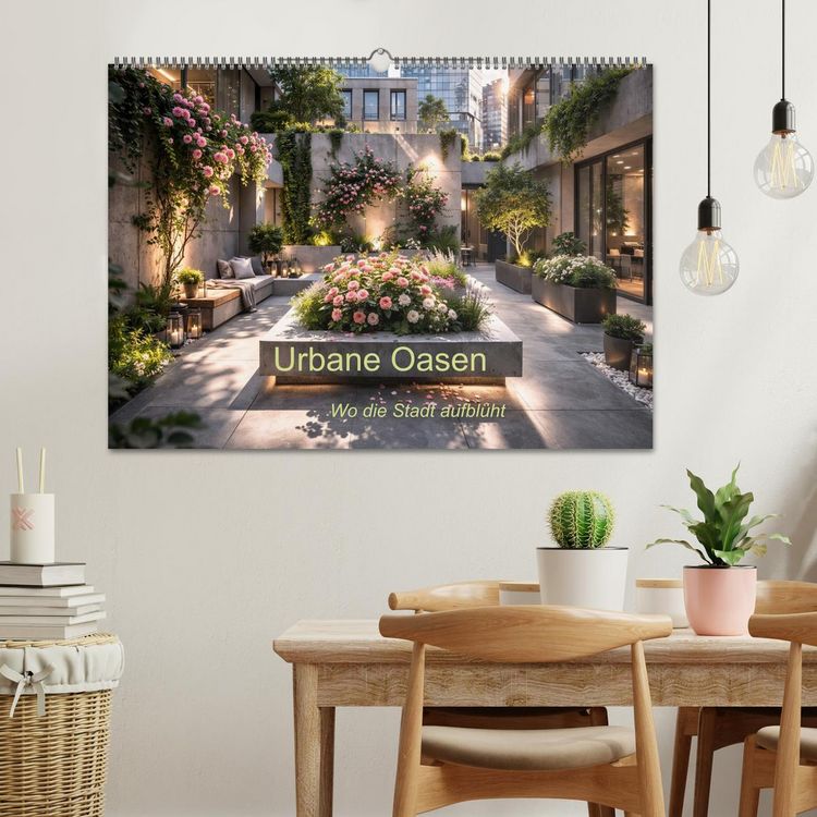 Produktbild: Urbane Oasen - Wo die Stadt aufblüht (Wandkalender 2027 DIN A2 quer), CALVENDO Monatskalender