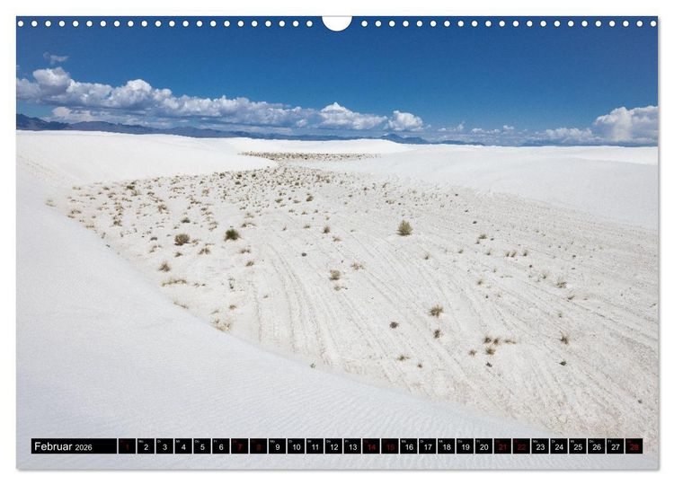 Produktbild: Wei&szlig;e Wunderwelten - White Sands National Monument (Wandkalender 2026 DIN A3 quer), CALVENDO Monatskalender
