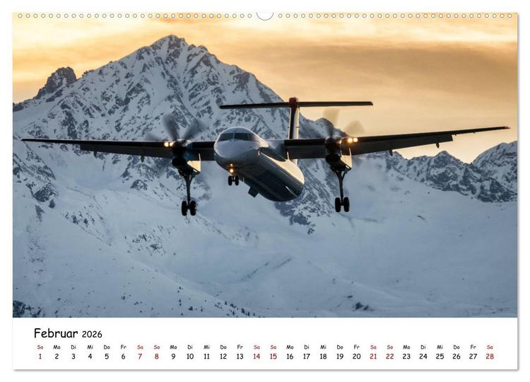 Produktbild: Flugzeuge in beeindruckender Kulisse (hochwertiger Premium Wandkalender 2026 DIN A2 quer), Kunstdruck in Hochglanz