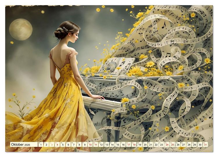 Produktbild: Piano der Tr&auml;ume (hochwertiger Premium Wandkalender 2026 DIN A2 quer), Kunstdruck in Hochglanz