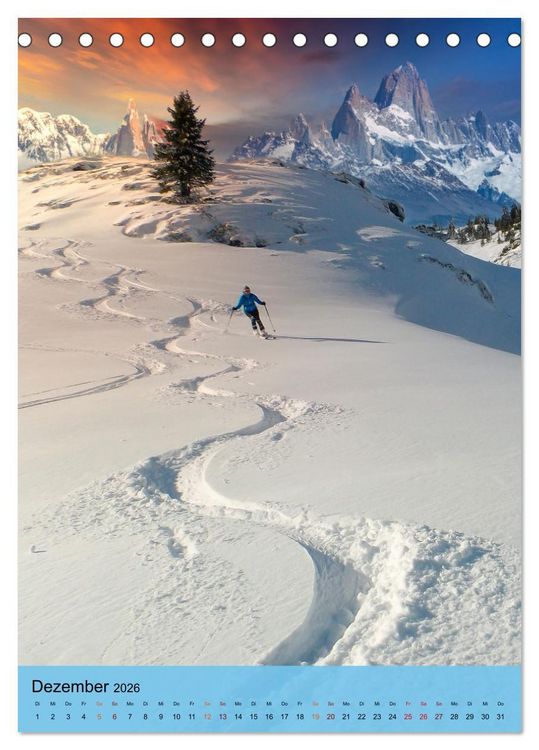 Produktbild: Endlich wieder Skifahren (Tischkalender 2026 DIN A5 hoch), CALVENDO Monatskalender