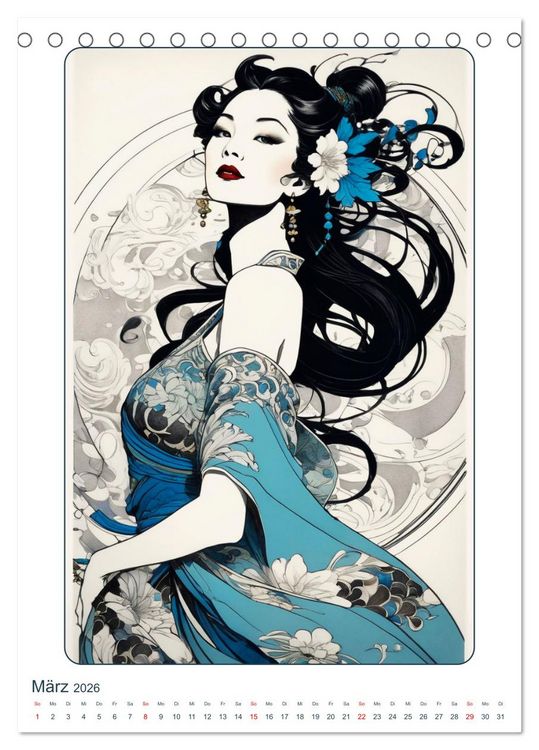Produktbild: Frauen in Bildern im Art Nouveau-Stil (Tischkalender 2026 DIN A5 hoch), CALVENDO Monatskalender