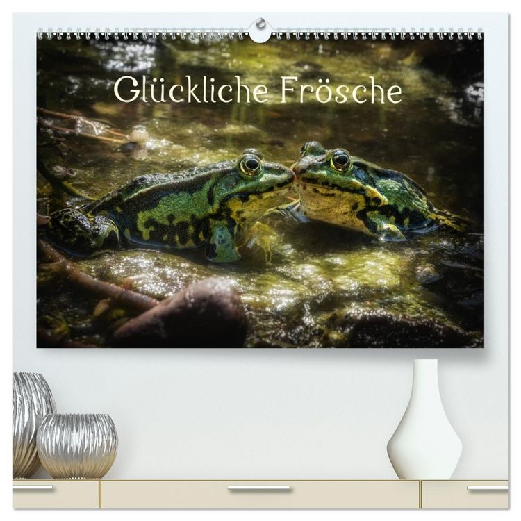 Produktbild: Gl&uuml;ckliche Fr&ouml;sche (hochwertiger Premium Wandkalender 2026 DIN A2 quer), Kunstdruck in Hochglanz