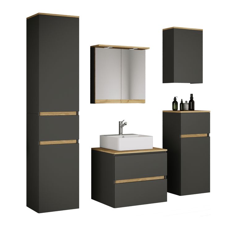 Produktbild: 6 tlg. Badm&ouml;bel-Set mit Waschbecken Cosila-A 60 cm