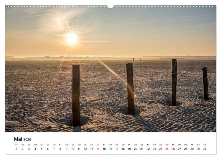 Produktbild: Lichtstimmungen in Sankt Peter-Ording (hochwertiger Premium Wandkalender 2026 DIN A2 quer), Kunstdruck in Hochglanz