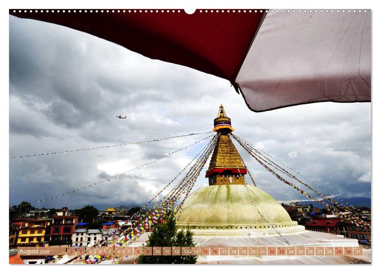 Produktbild: Tsch&ouml;rten, Architektur des Himalaya (hochwertiger Premium Wandkalender 2026 DIN A2 quer), Kunstdruck in Hochglanz