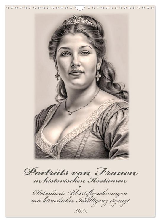 Produktbild: Portr&auml;ts von Frauen in historischen Kost&uuml;men (Wandkalender 2026 DIN A3 hoch), CALVENDO Monatskalender