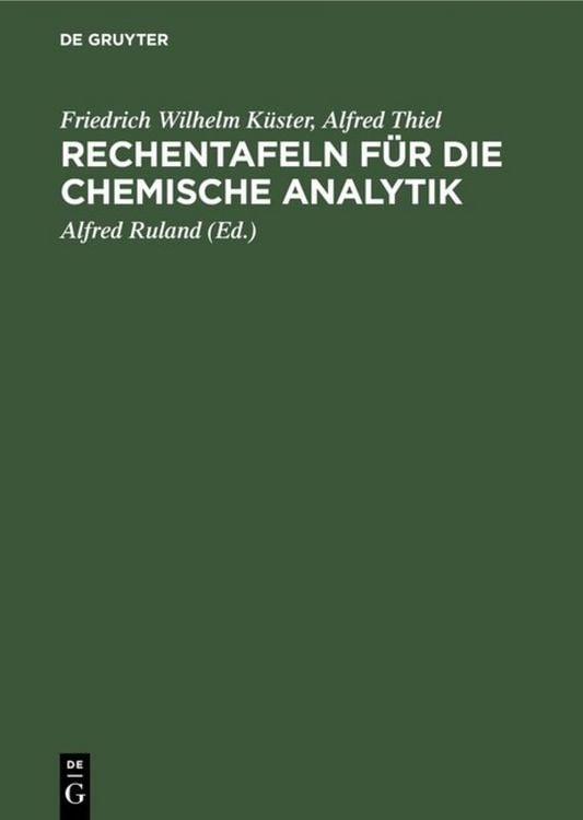 Produktbild: Rechentafeln f&uuml;r die chemische Analytik