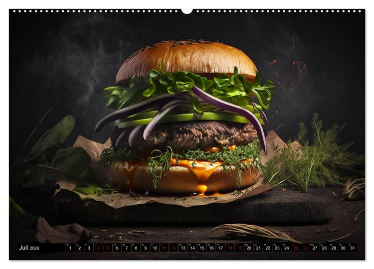 Produktbild: Burgerfood (Wandkalender 2026 DIN A2 quer), CALVENDO Monatskalender