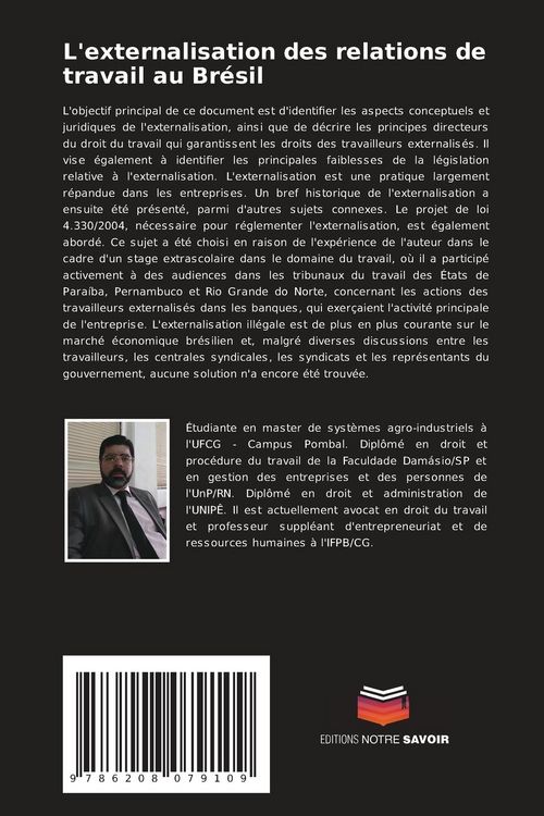 Produktbild: L'externalisation des relations de travail au Br&eacute;sil